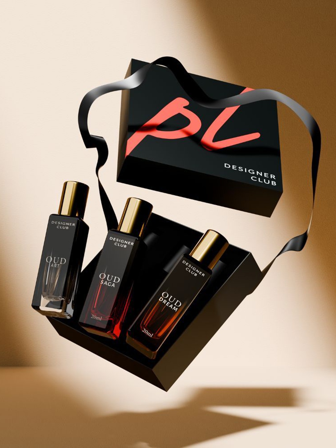 

PERFUME LOUNGE Designer Club Oud Gift Set 20 ml each - Oud Art + Oud Saga + Oud Dream, Black