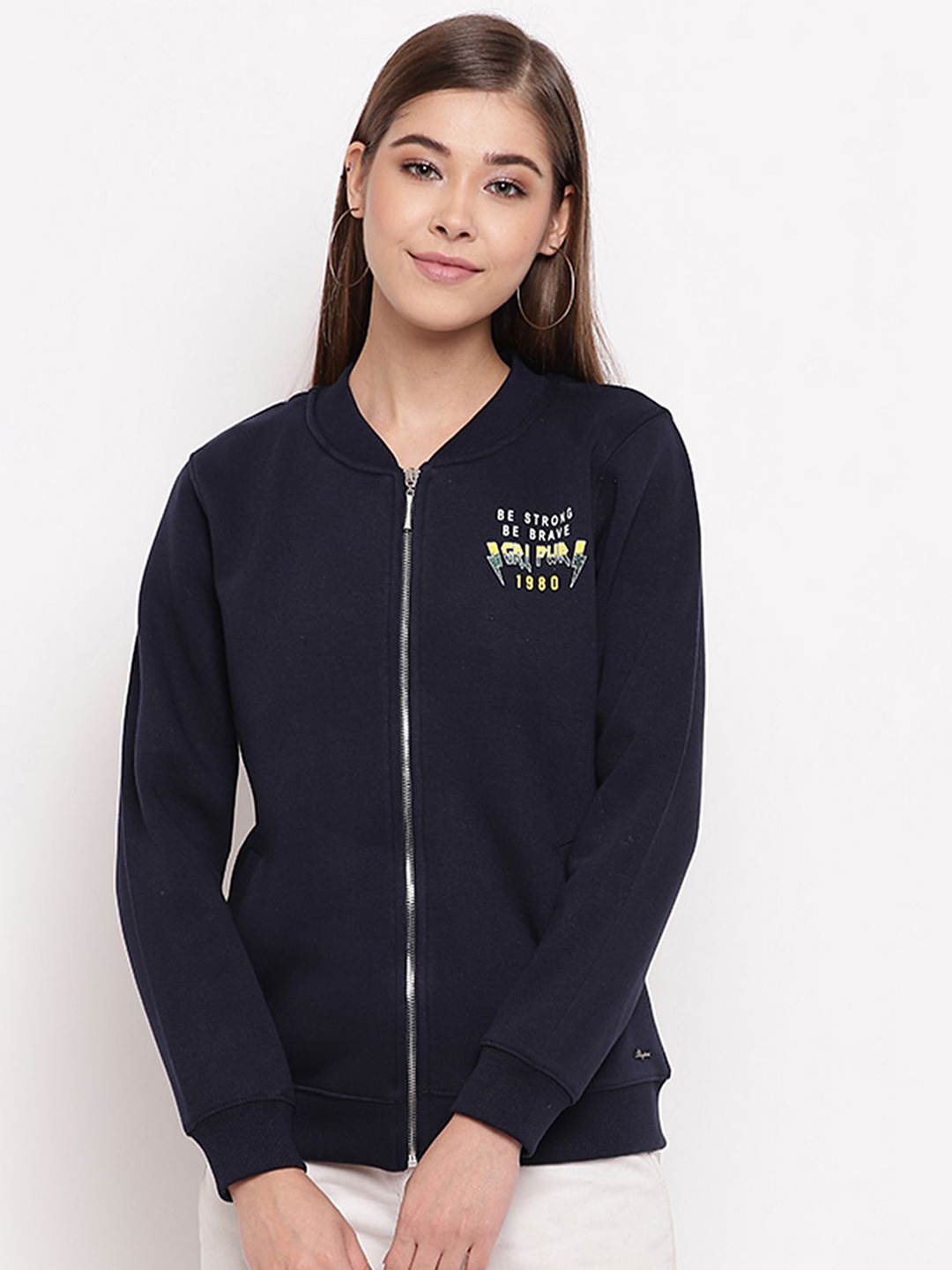 

Miss Grace Solid Women Sweatshirt, Navy blue