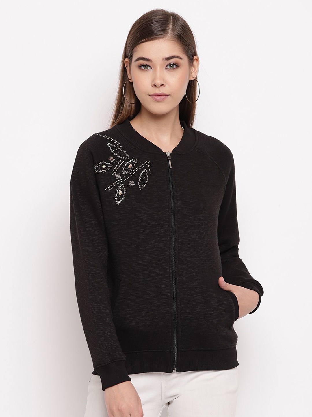 

Miss Grace Women Solid Sweatshirt, Black