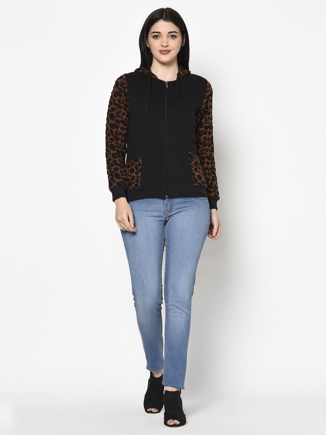 

Miss Grace Solid Women Hooded Sweatshirt, Brown