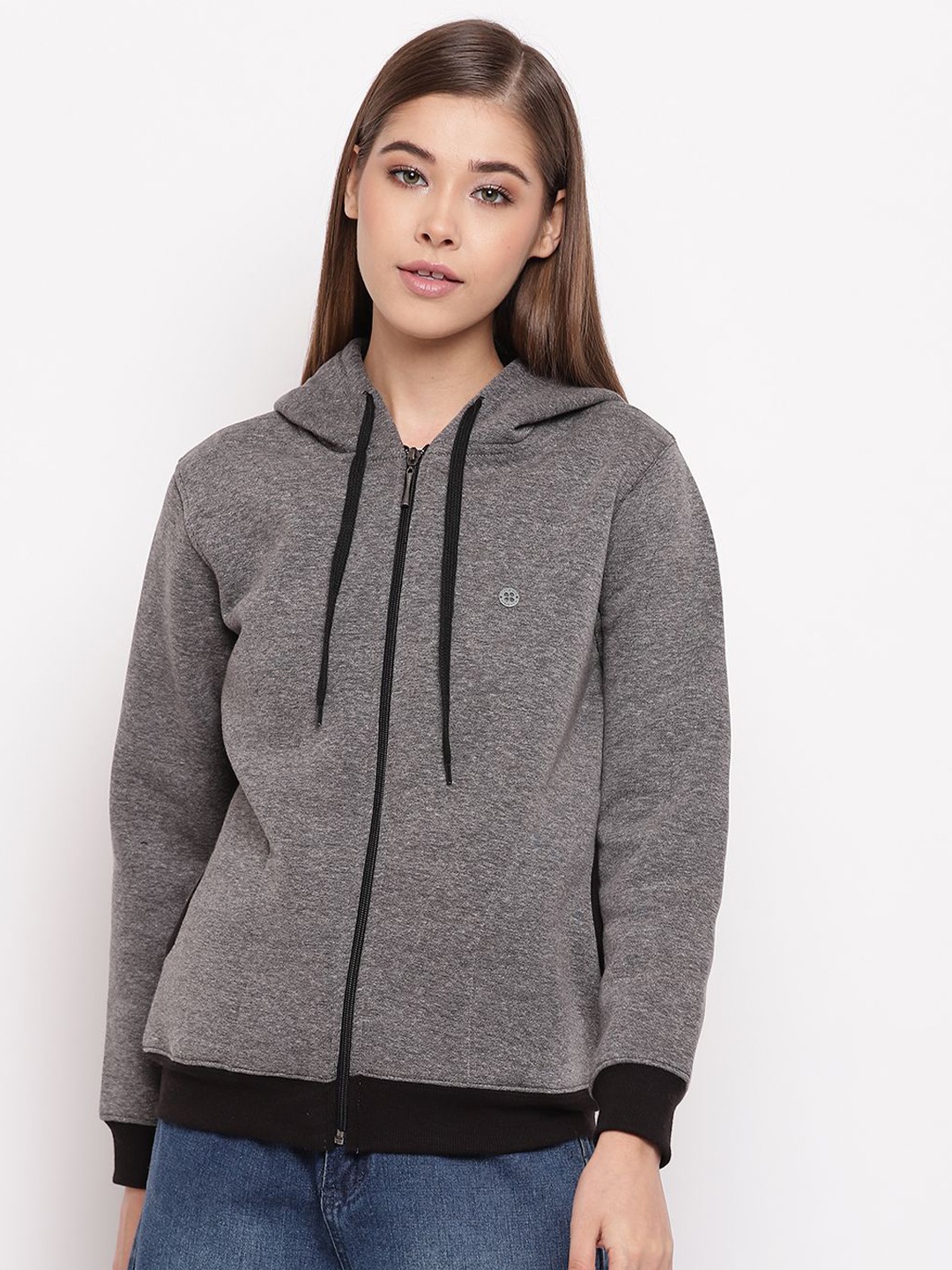

Miss Grace Solid Women Hooded Sweatshirt, Black