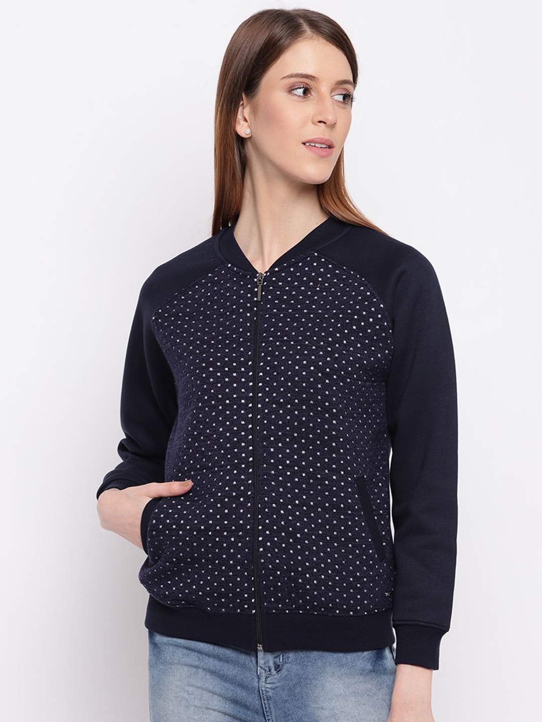 

Miss Grace Women Printed Sweatshirt, Navy blue