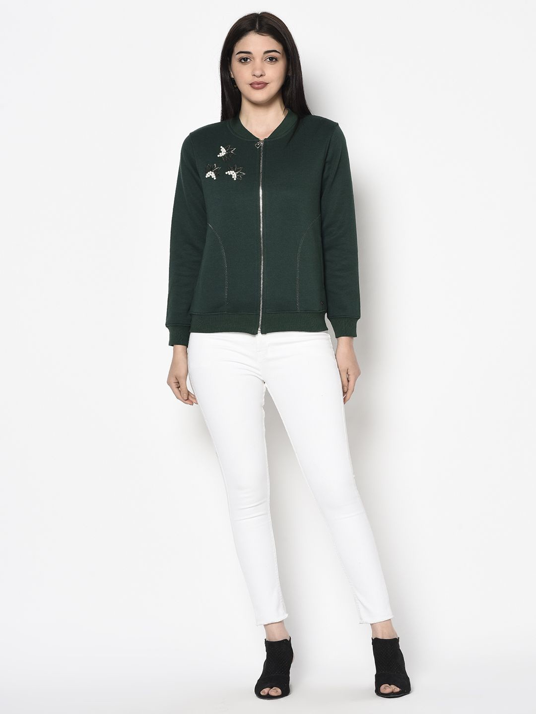 

Miss Grace Solid Women Sweatshirt, Green