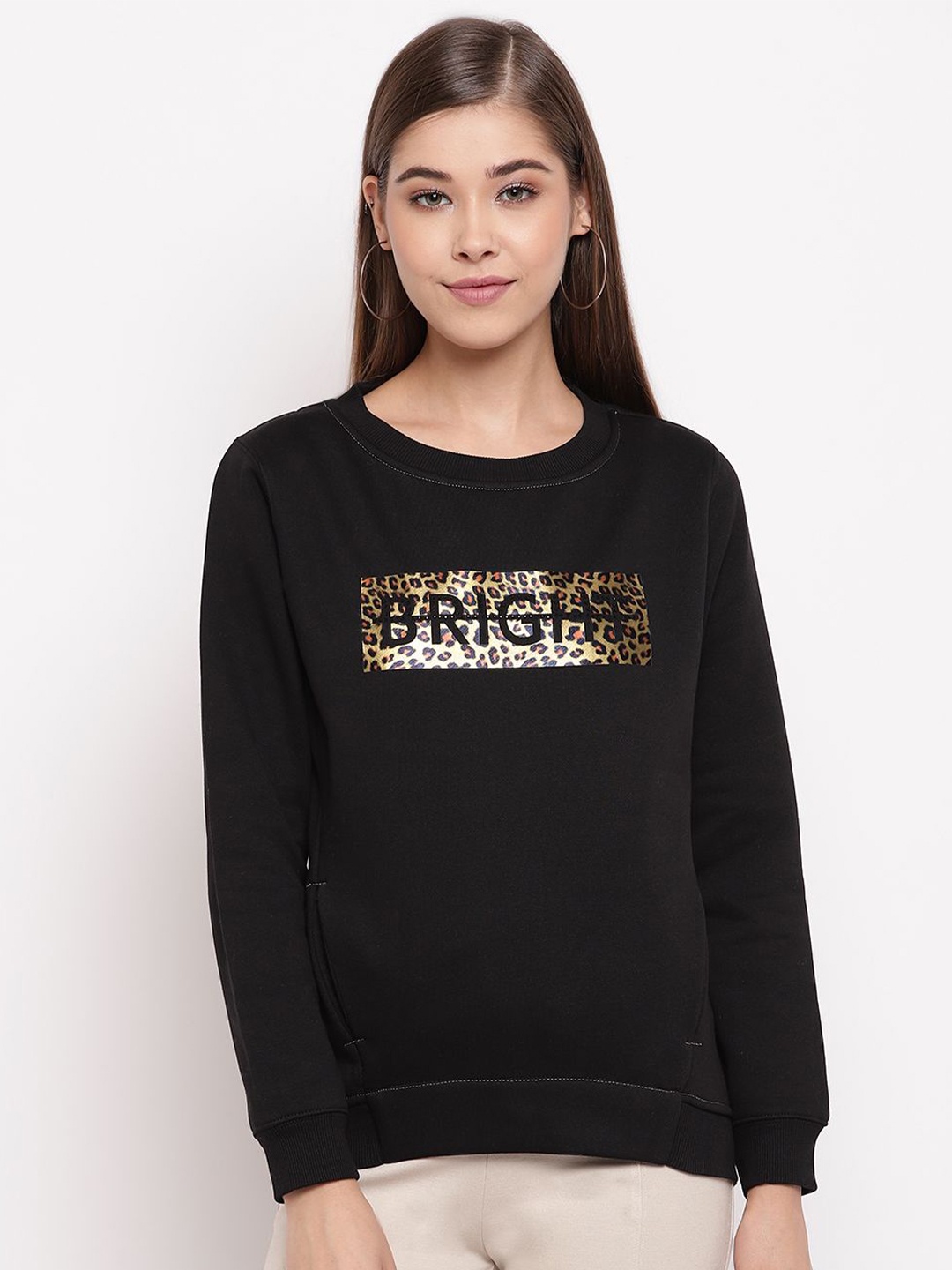 

Miss Grace Women Printed Sweatshirt, Black