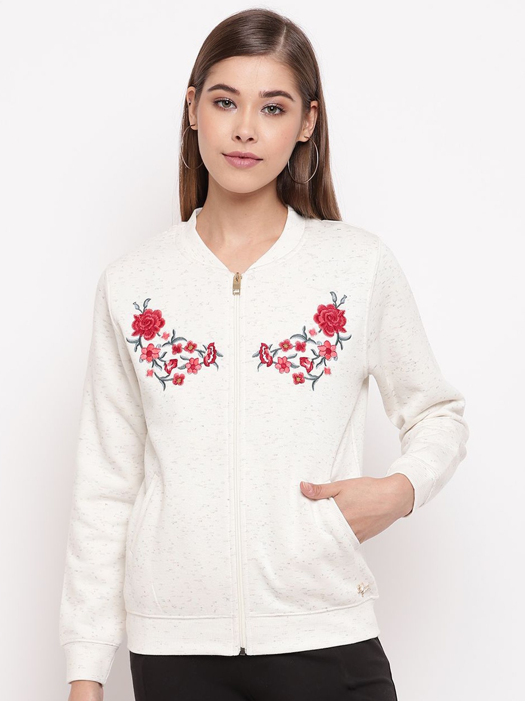 

Miss Grace Solid Women Sweatshirt, Off white