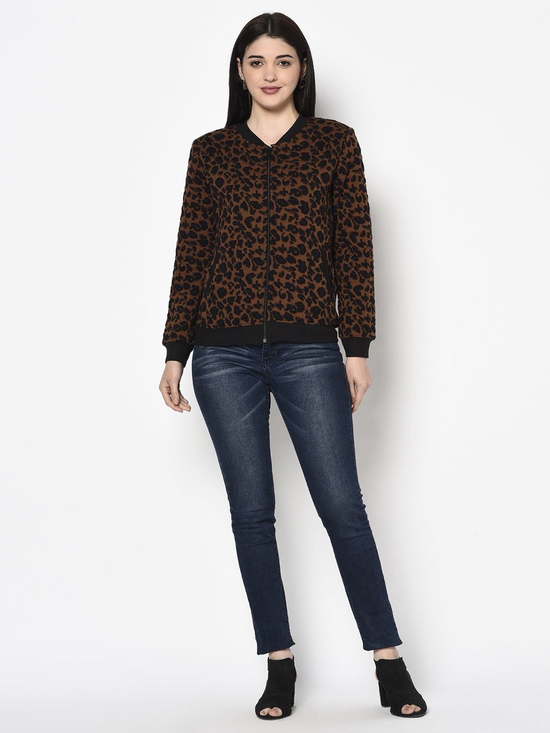 

Miss Grace Women Printed Sweatshirt, Brown