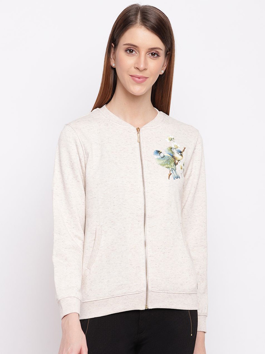 

Miss Grace Solid Women Sweatshirt, Beige