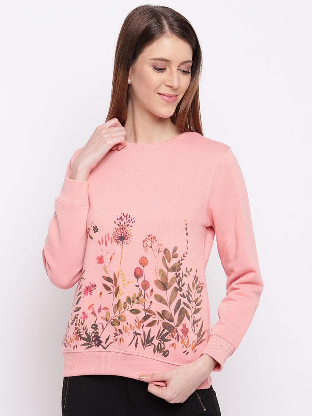 

Miss Grace Women Printed Sweatshirt, Pink