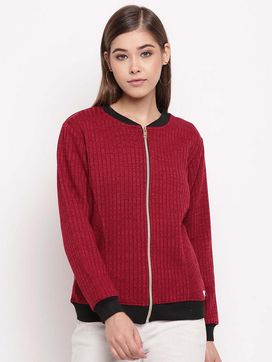 

Miss Grace Solid Women Sweatshirt, Maroon