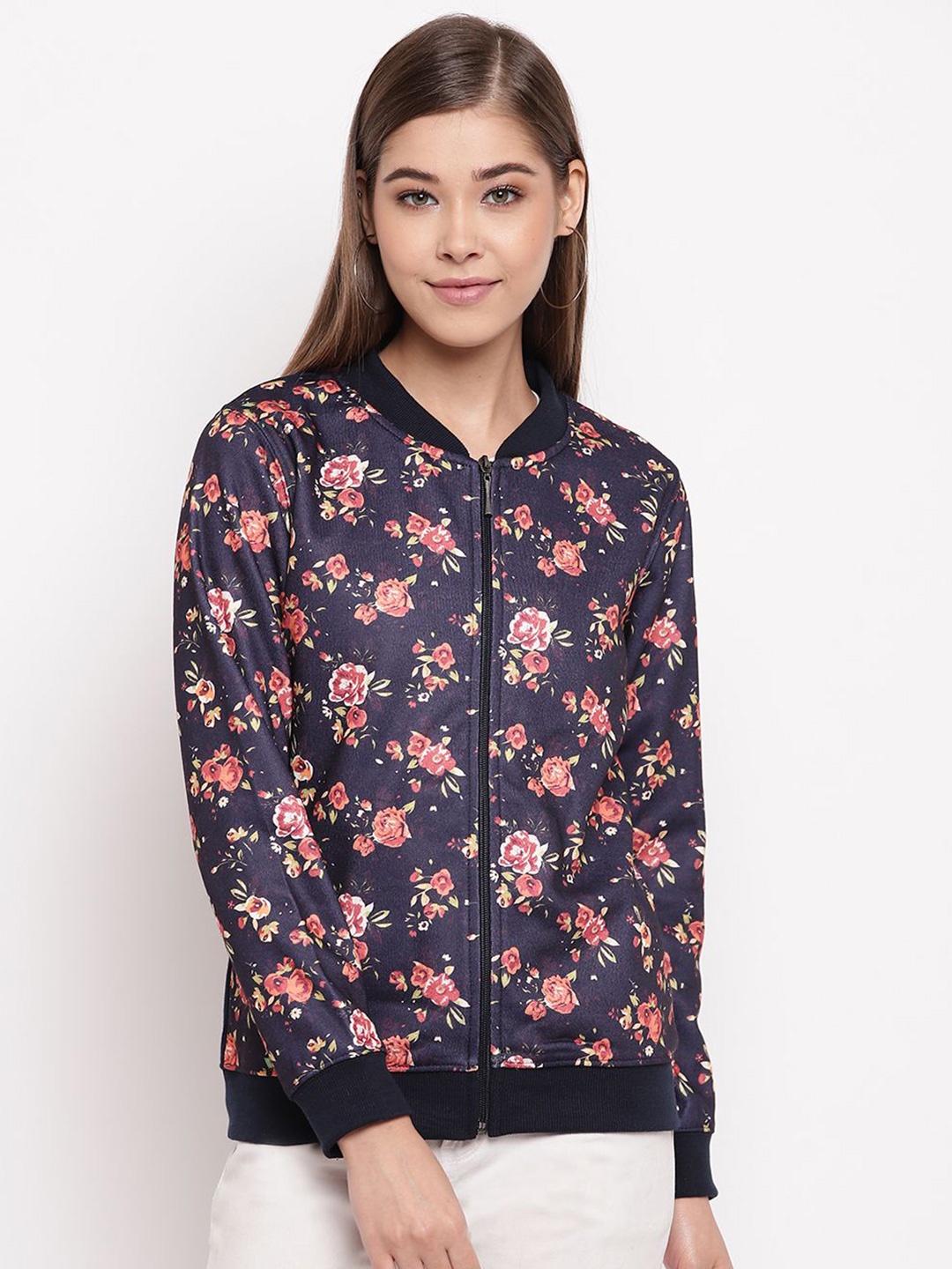 

Miss Grace Floral Women Printed Sweatshirt, Blue