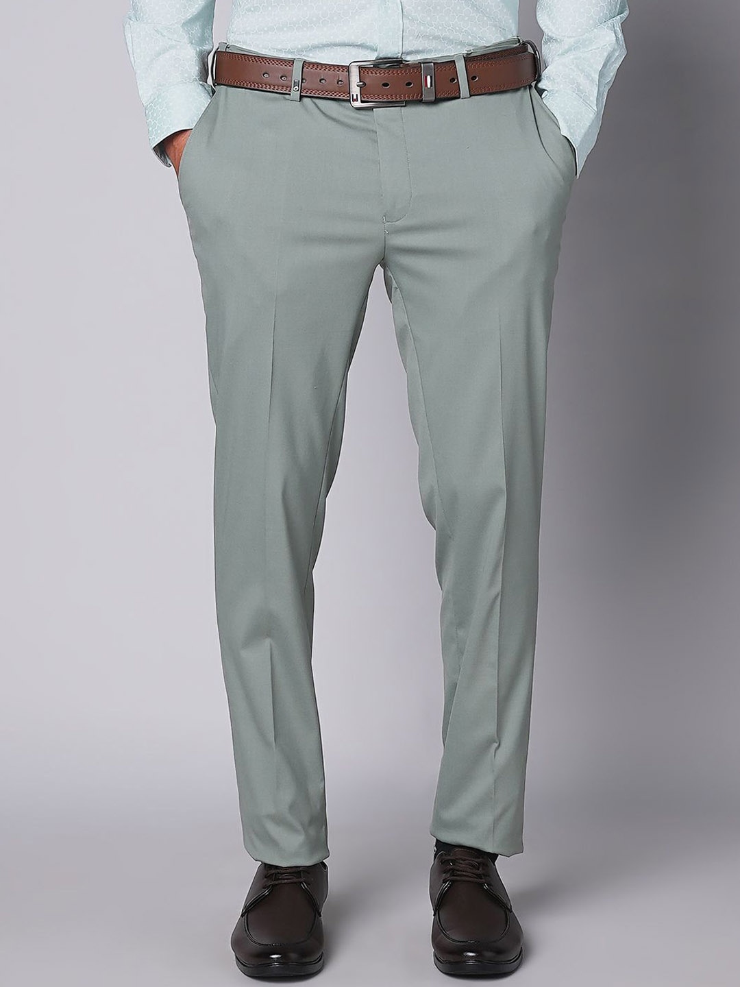 

Oxemberg Men Slim Fit Trousers, Green