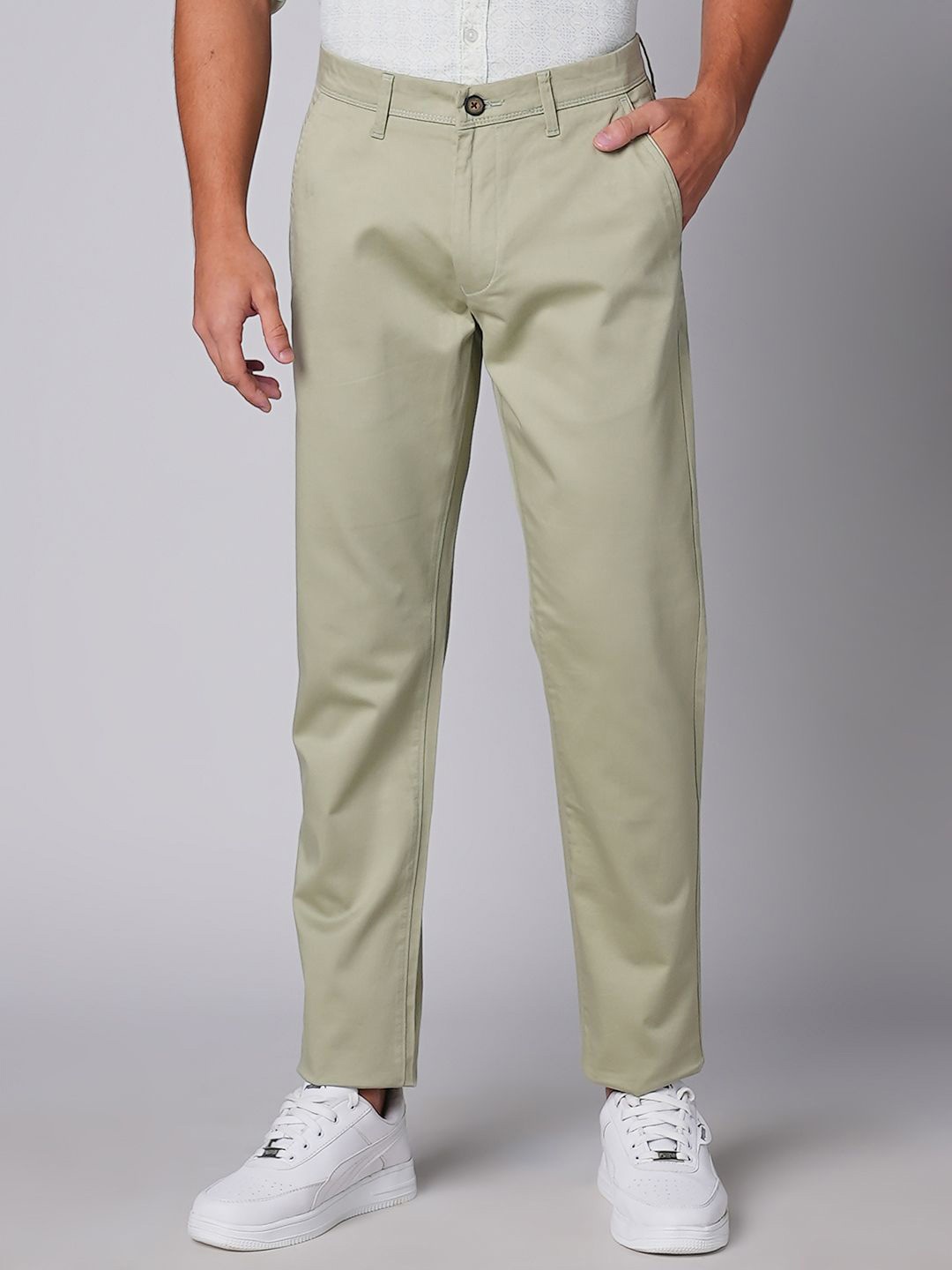 

Oxemberg Men Slim Fit Chinos Trousers, Green