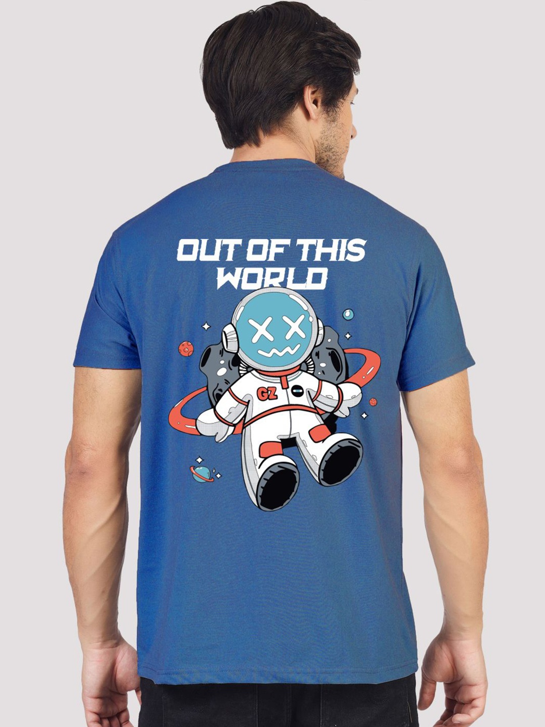 

Greylongg Men Graphic Printed Round Neck T-shirt, Blue