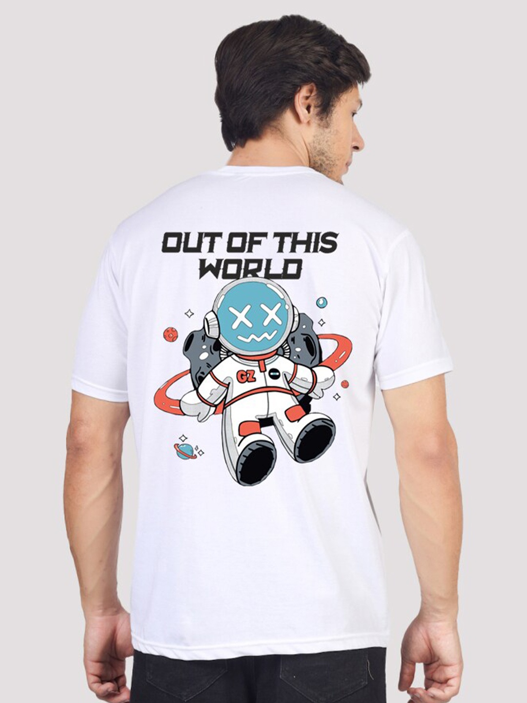 

Greylongg Men Graphic Printed Round Neck T-shirt, White