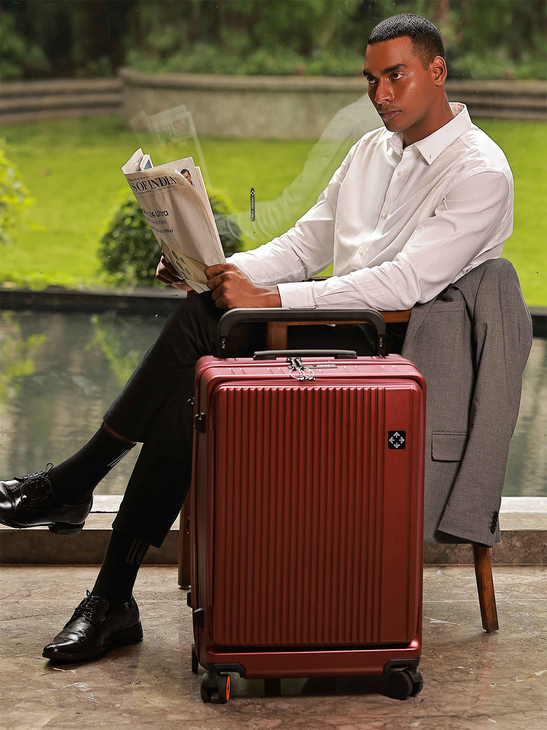 

Nasher Miles Silicon Valley Hard-Sided Polypropylene Medium Maroon Trolley Bag 24Inch 65cm