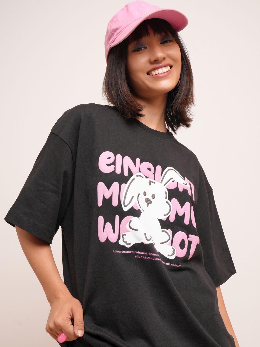 

Tokyo Talkies Women Typography Printed Applique T-shirt, Black