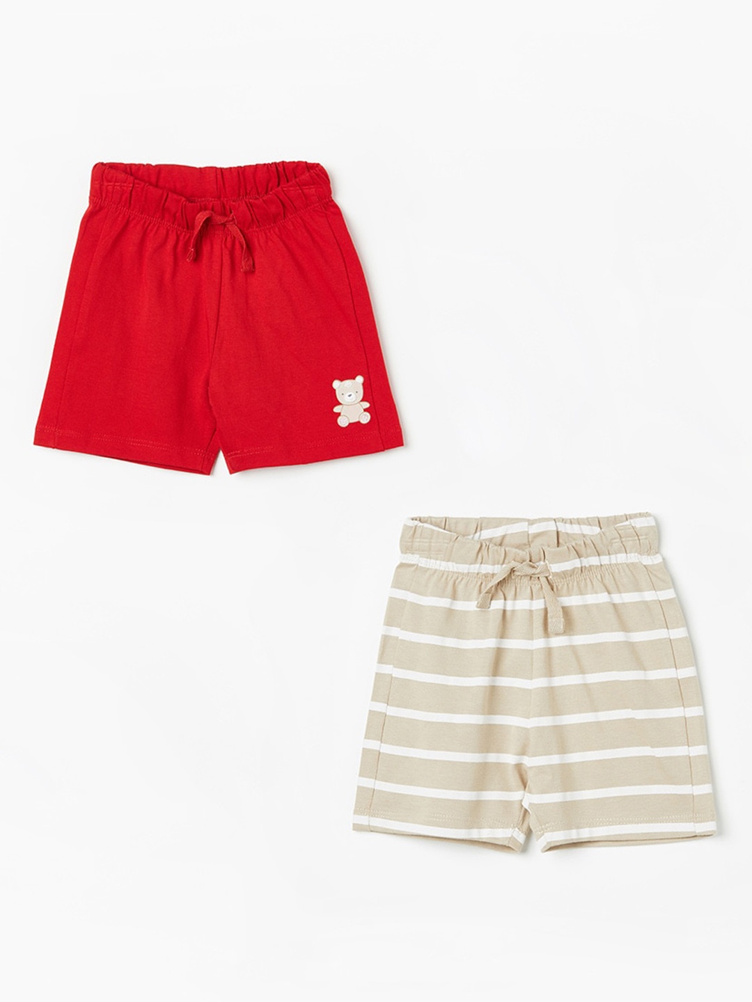 

Juniors by Lifestyle Boys Pack Of 2 Pure Cotton Regular Fit Shorts, Cream