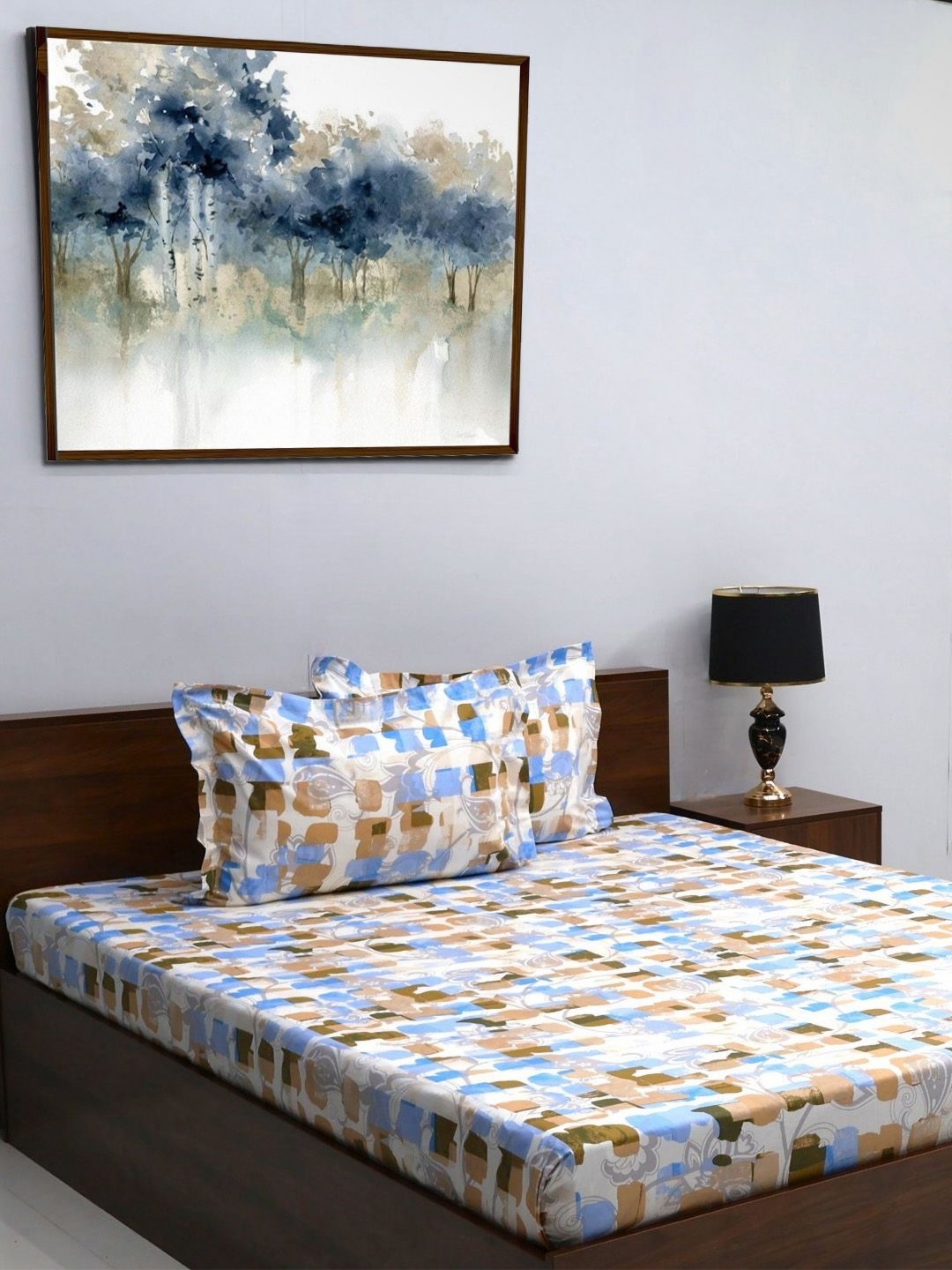 

BOMBAY DYEING Yellow & White Floral 144 TC Pure Cotton King Bedsheet with 2 Pillow Covers