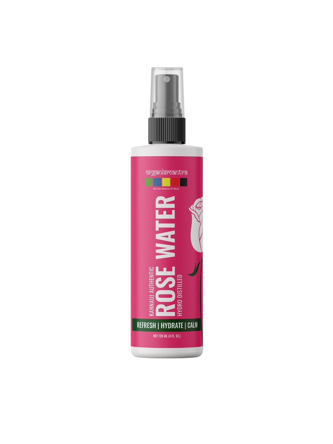 

Organix Mantra Kannauj Authentic Hydro Distilled Rose Water - 120 ml, Pink