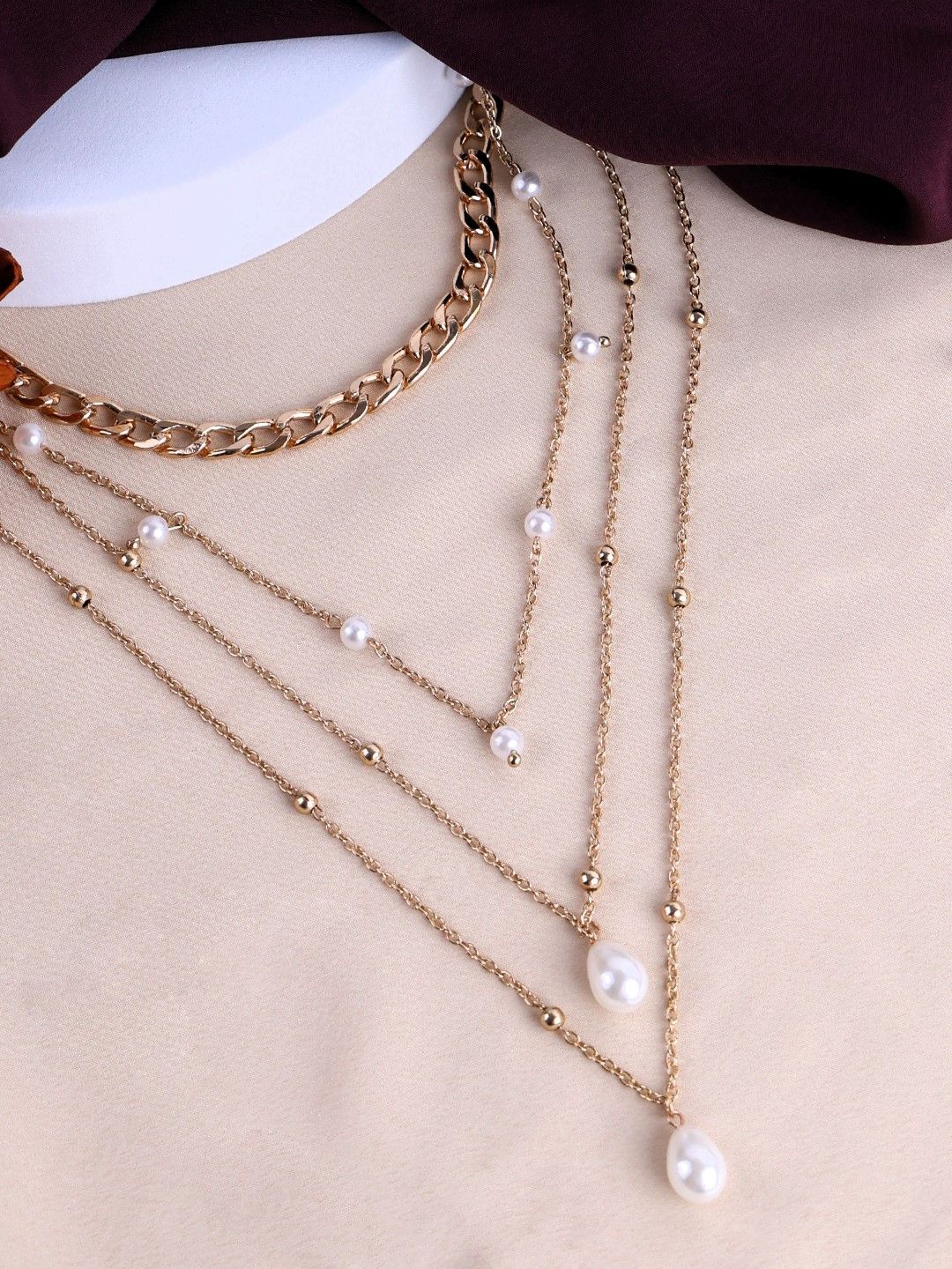 

VOGUE PANASH Gold-Plated Chain With Beaded Layered Necklace