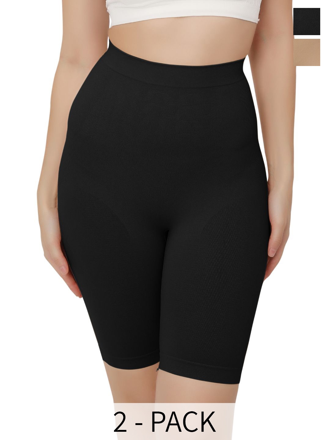 

Bella Voste Pack Of 2 Tummy & Thigh Shapewear, Black