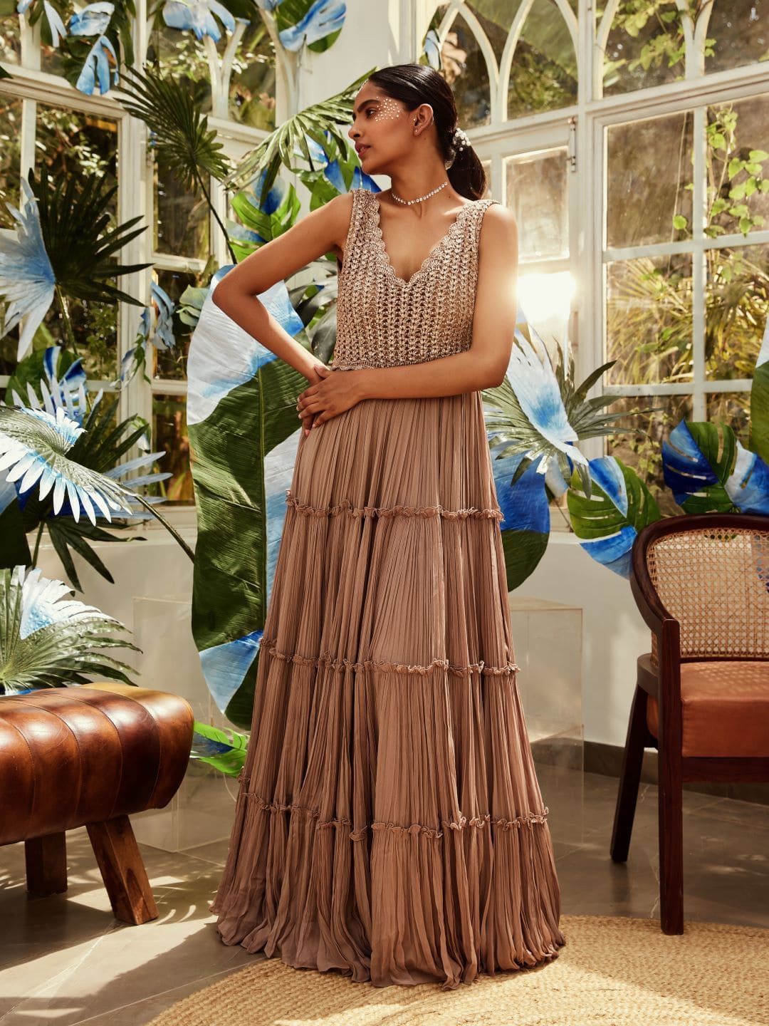 

Nikita Vishakha Georgette Gown Dress, Brown