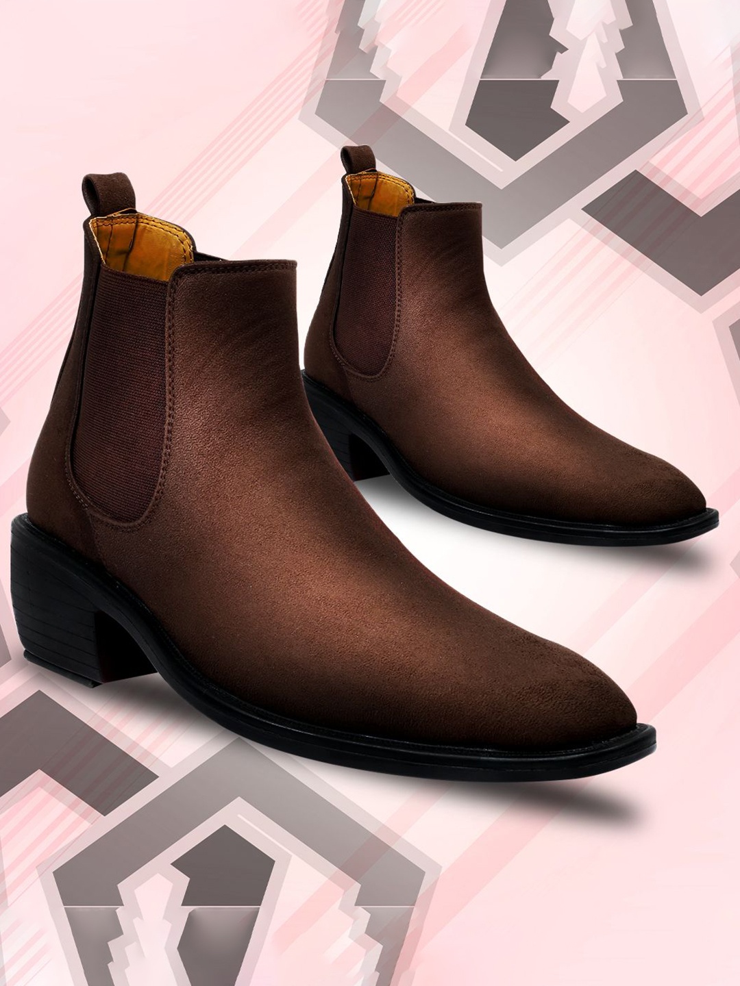 

Bxxy Men Block-Heeled Chelsea Boots, Brown