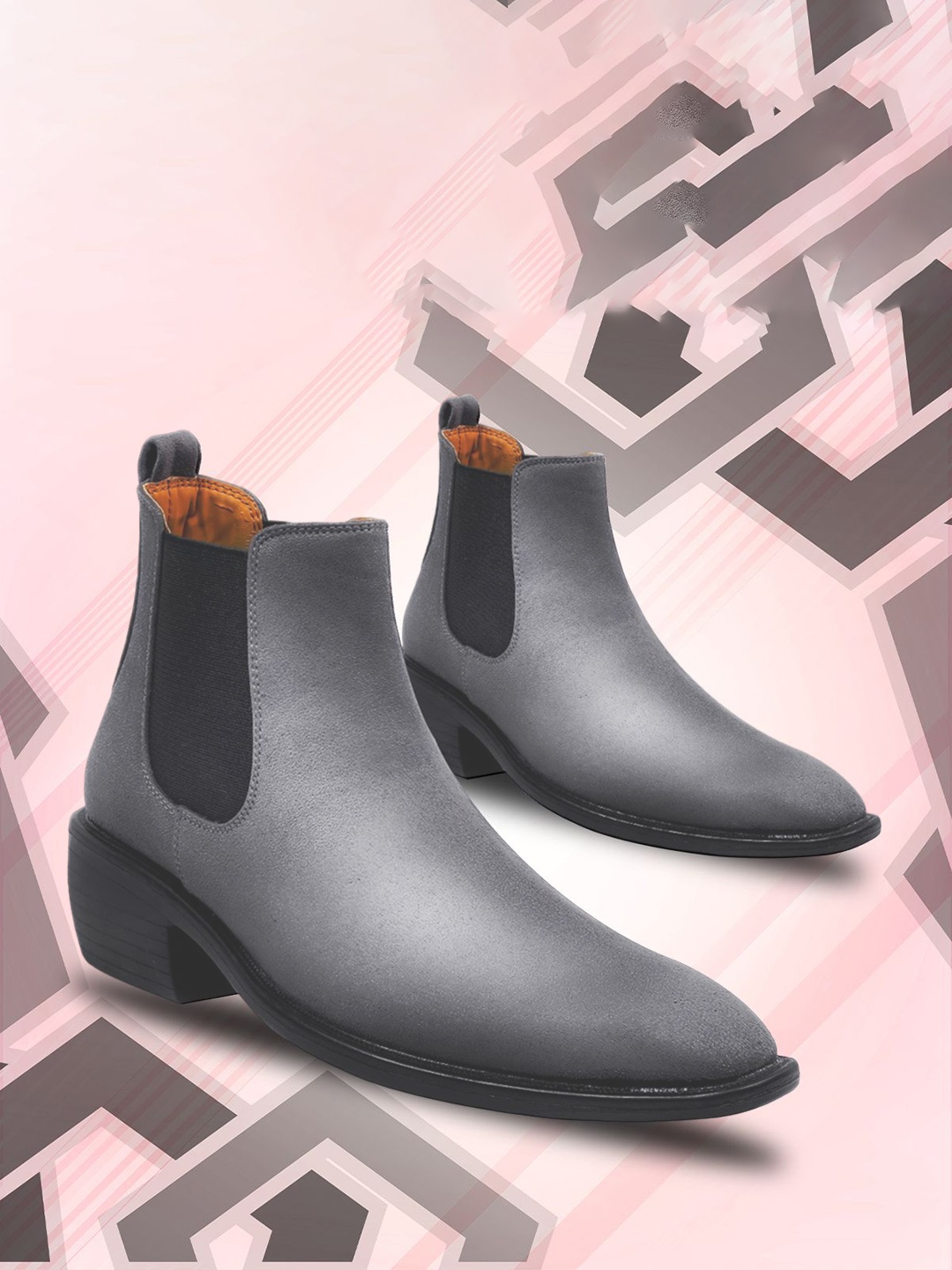 

Bxxy Men Textured Suede Chelsea Boots, Grey
