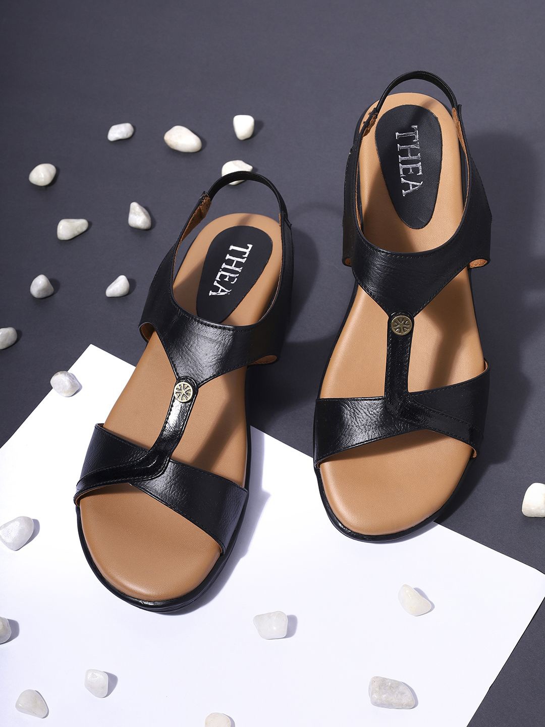 

Thea Open Toe Comfort Heels, Black