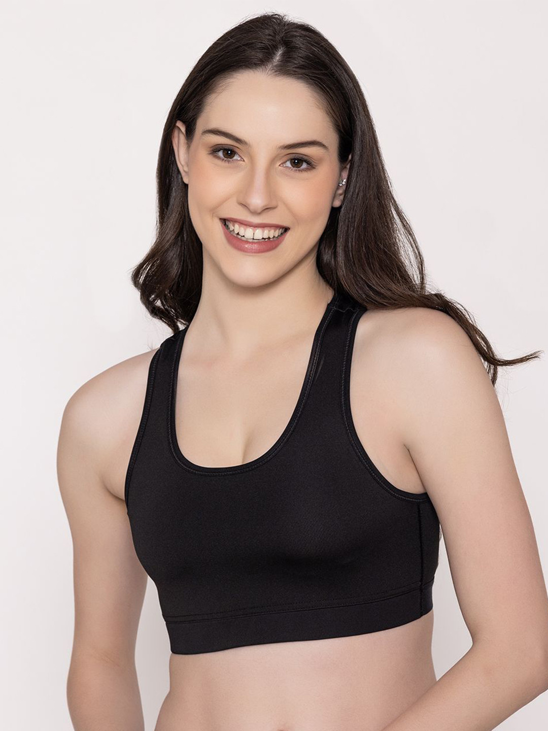

Bonjour Cotton Full Coverage Removable Padding Workout All Day Comfort Bra, Black