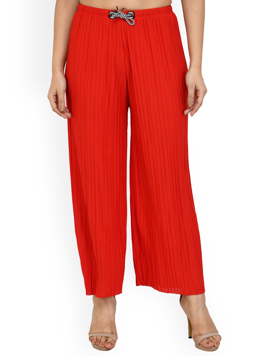 

Gladly Women Relaxed Loose Fit High-Rise Trousers, Red