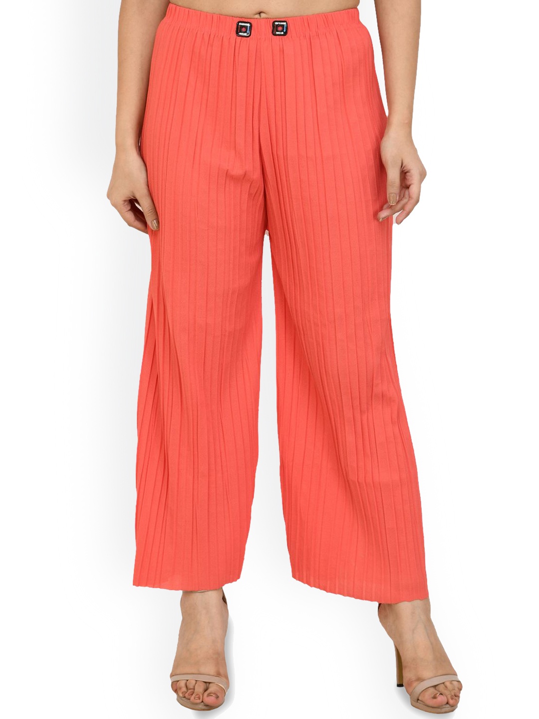 

Gladly Women Relaxed Loose Fit High-Rise Trousers, Coral