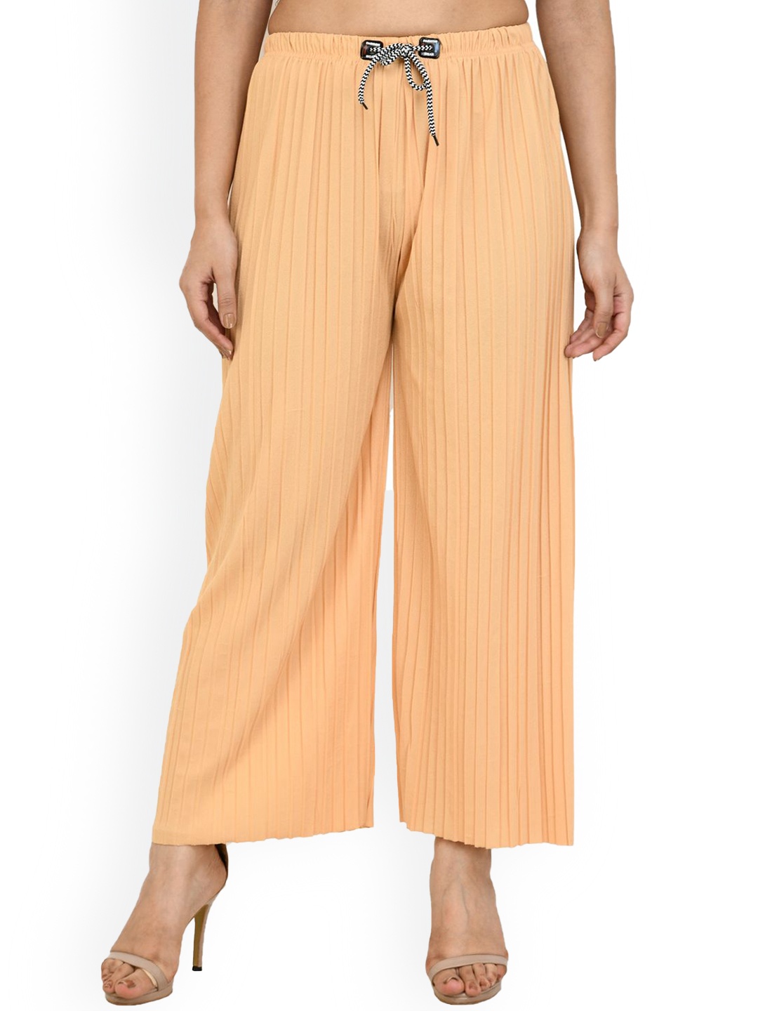 

Gladly Women Relaxed Loose Fit High-Rise Trousers, Beige