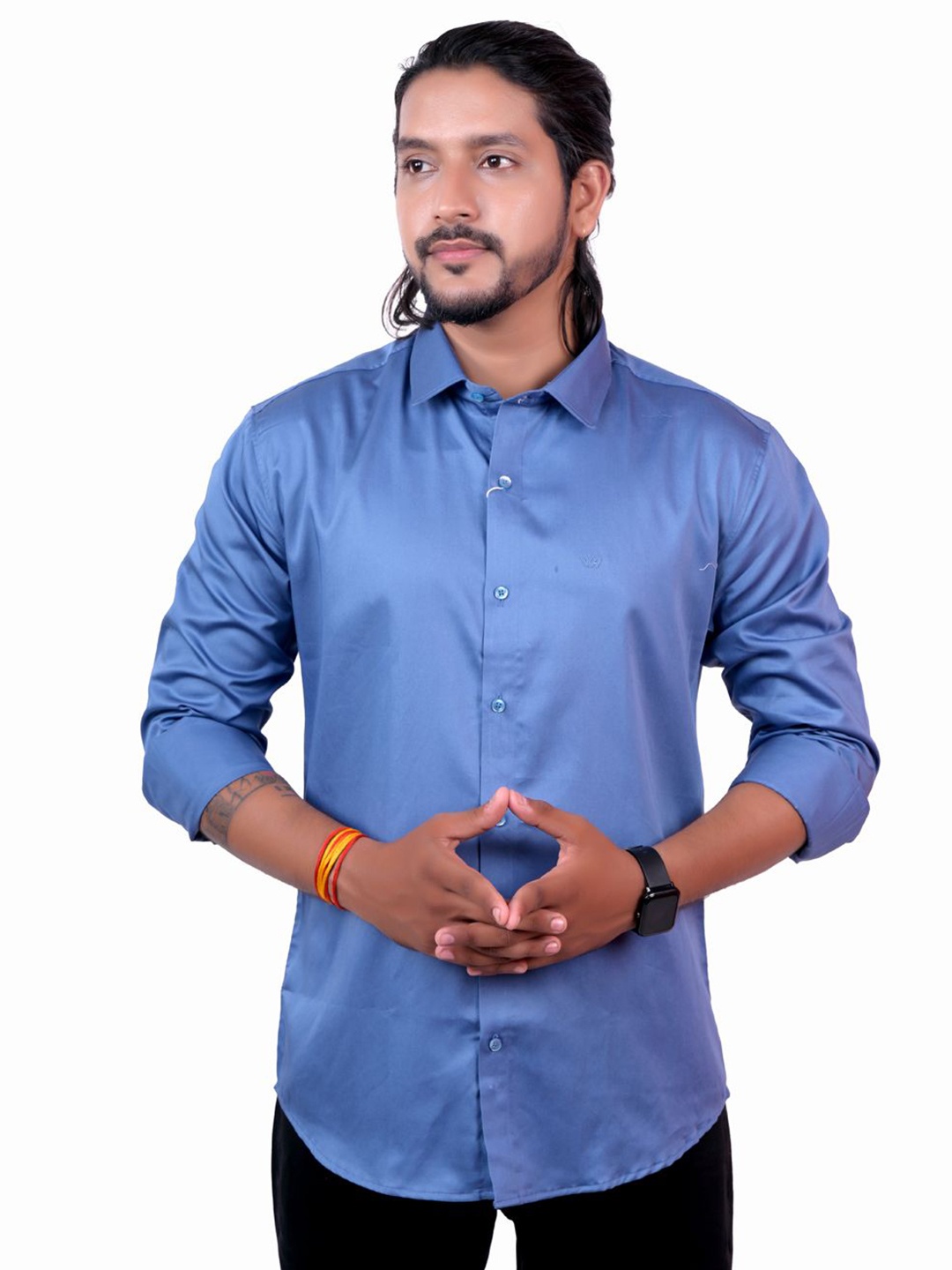 

WHITE HANGER Men Solid Opaque Casual Shirt, Blue
