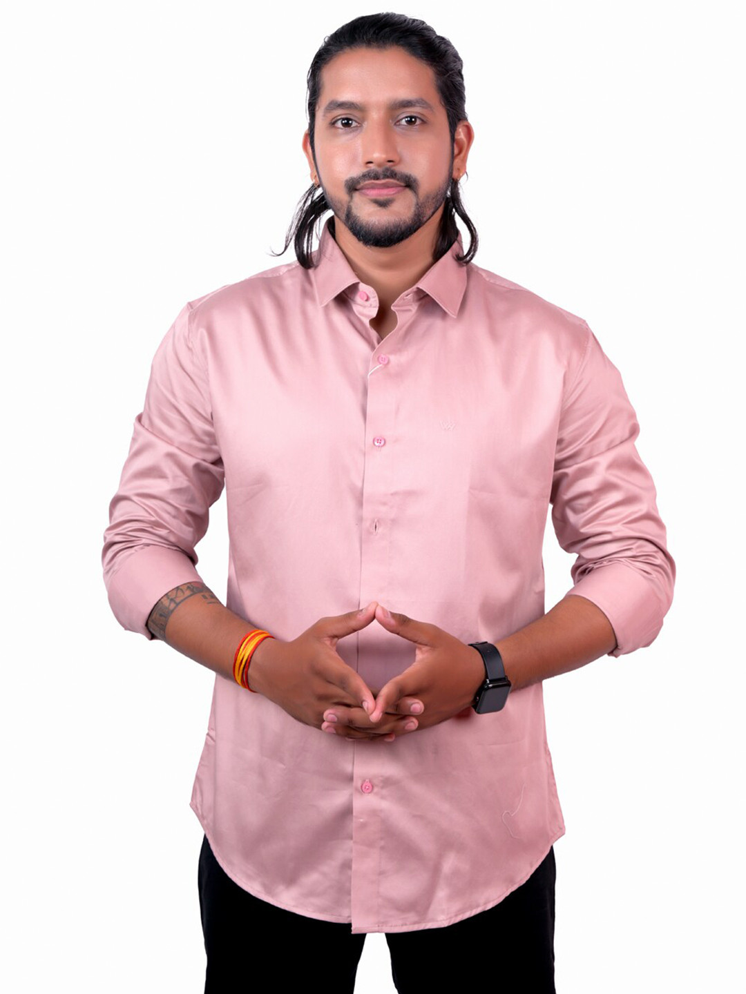 

WHITE HANGER Men Solid Opaque Regular Fit Casual Shirt, Pink
