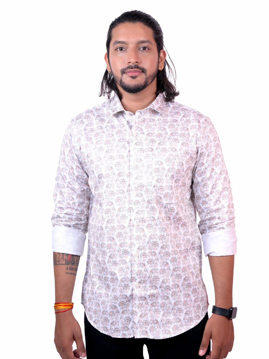 

WHITE HANGER Men Floral Opaque Printed Casual Regular Fit Shirt