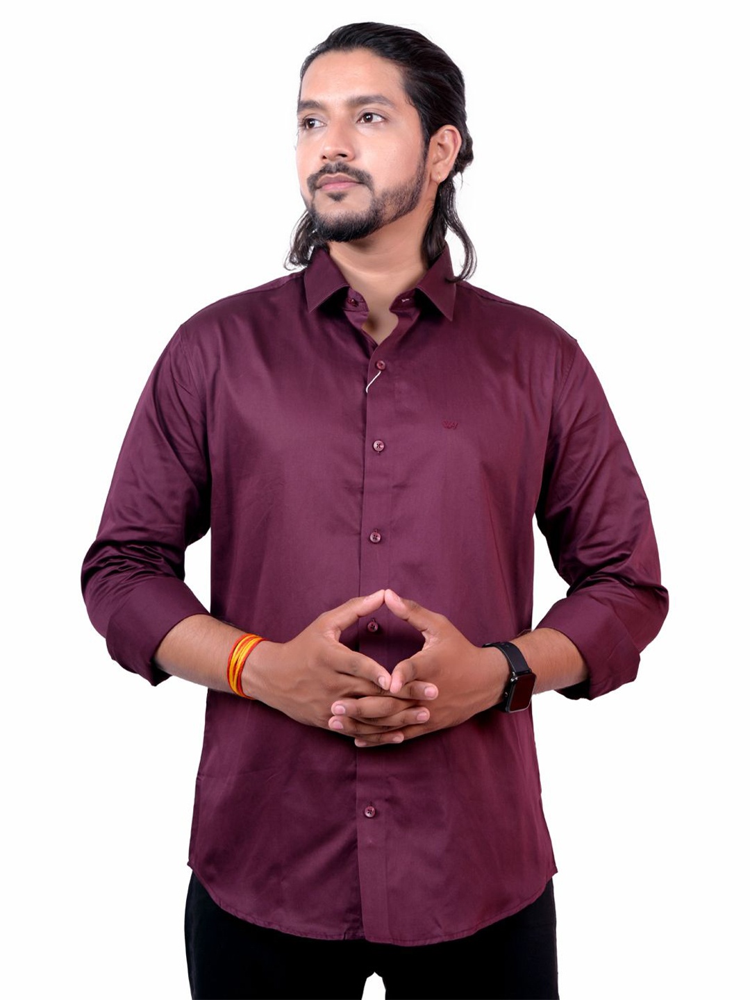 

WHITE HANGER Men Solid Opaque Regular Fit Casual Shirt, Maroon