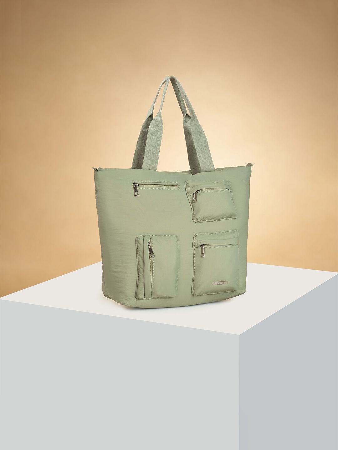 

Forever Glam by Pantaloons Women Solid Oversized Shopper Handheld Bag, Green