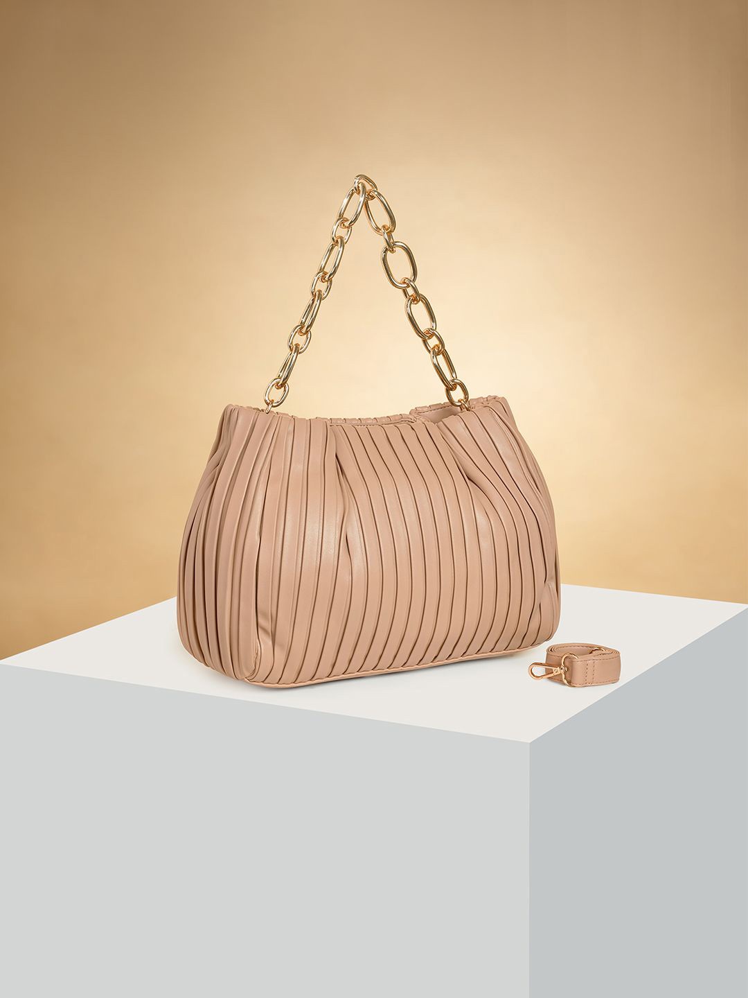 

Forever Glam by Pantaloons PU Structured Handheld Bag, Coffee brown