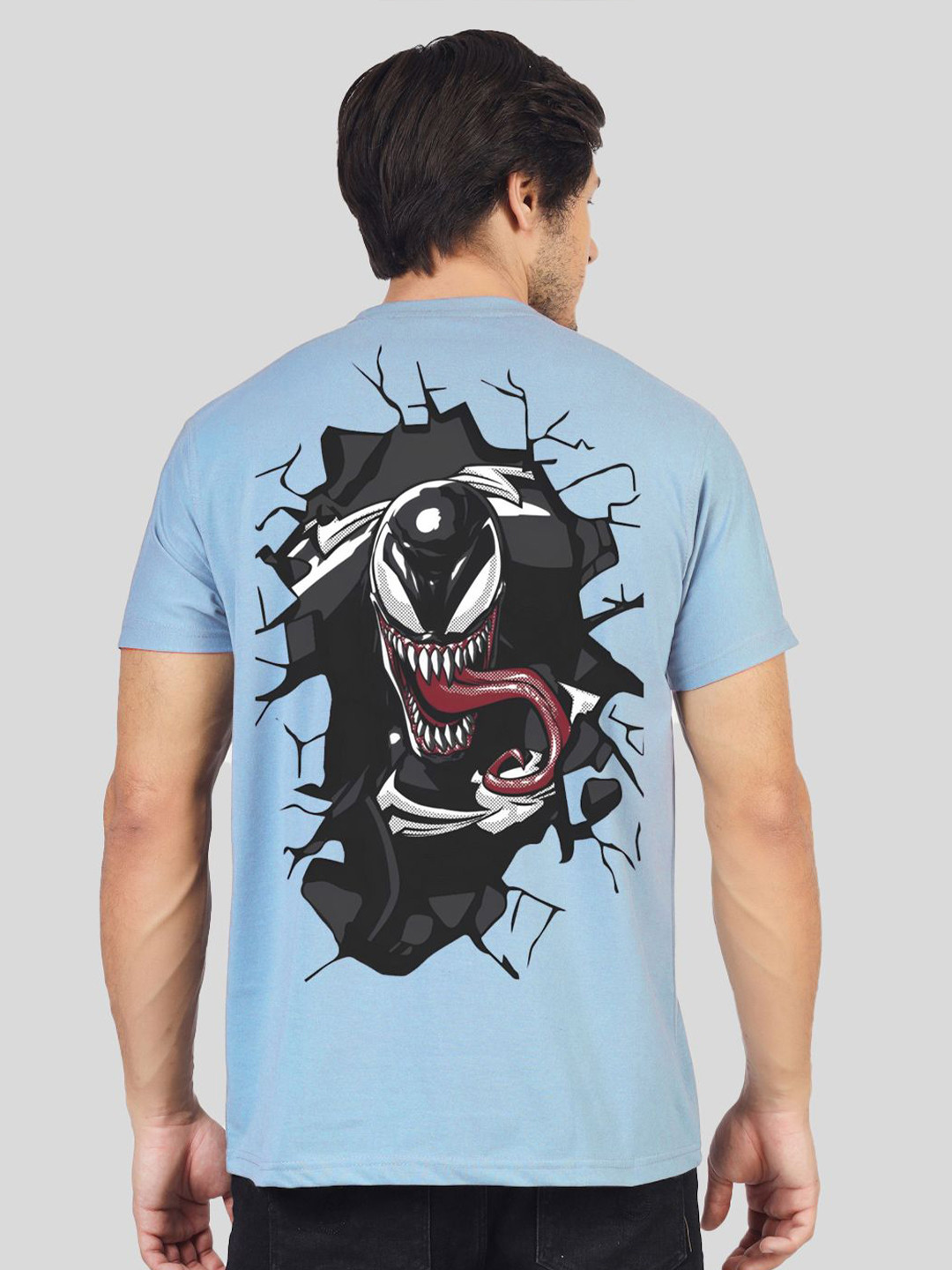 

Greylongg Men Graphic Venom Printed Round Neck T-shirt, Blue