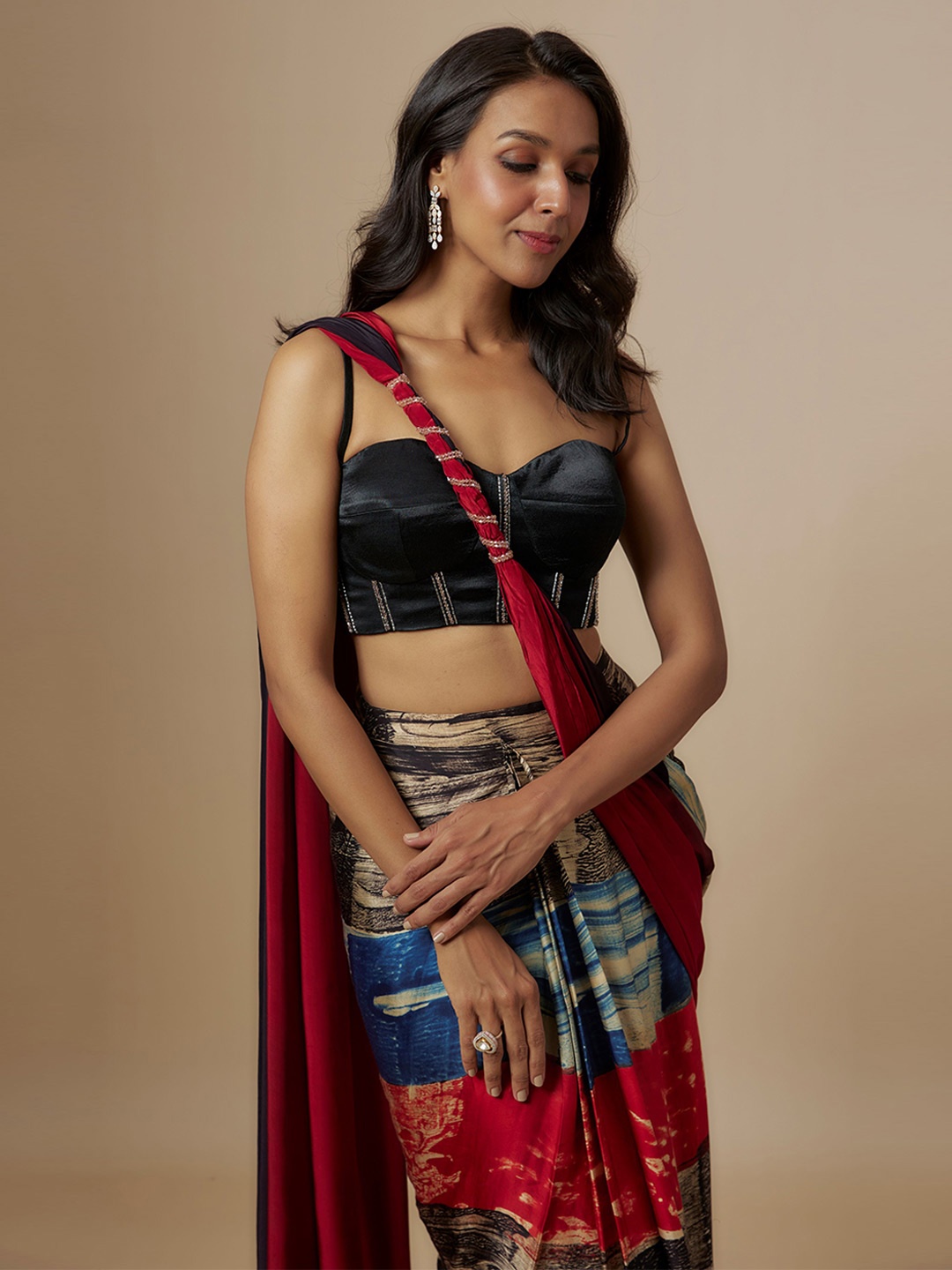 

Masumi Mewawalla Pure Silk Ready to Wear Saree, Red