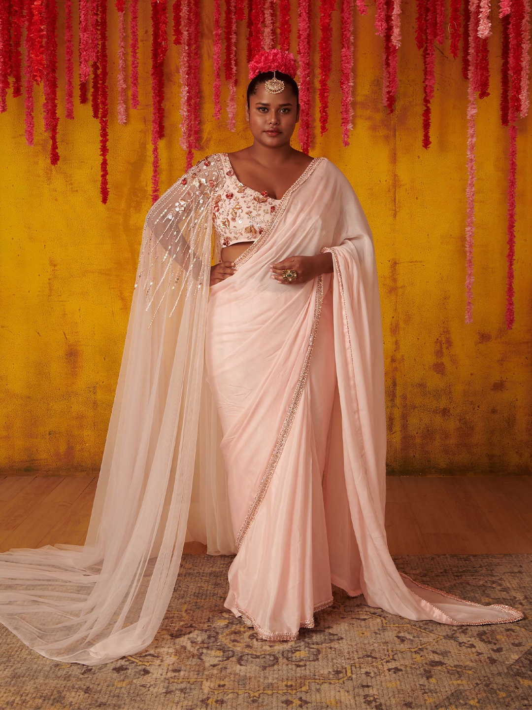 

Masumi Mewawalla Sequinned Pure Silk Saree, Pink