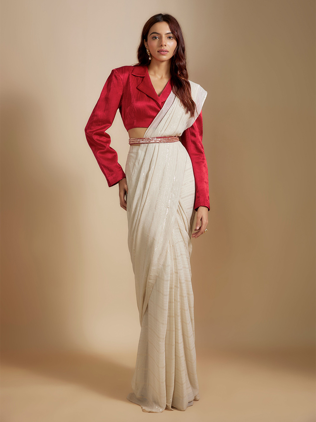 

Masumi Mewawalla Pure Georgette Saree, Red