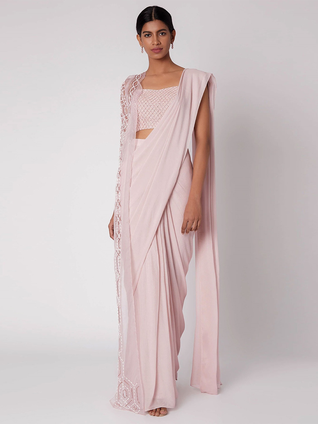 

Masumi Mewawalla Pure Crepe Saree, Pink