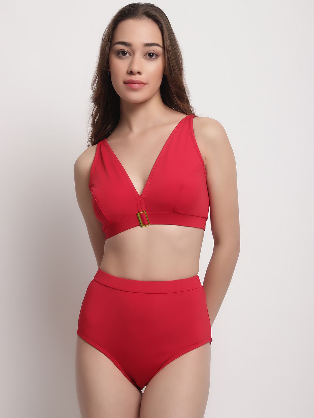 

EROTISSCH V-Neck Swim Bikini Set, Red