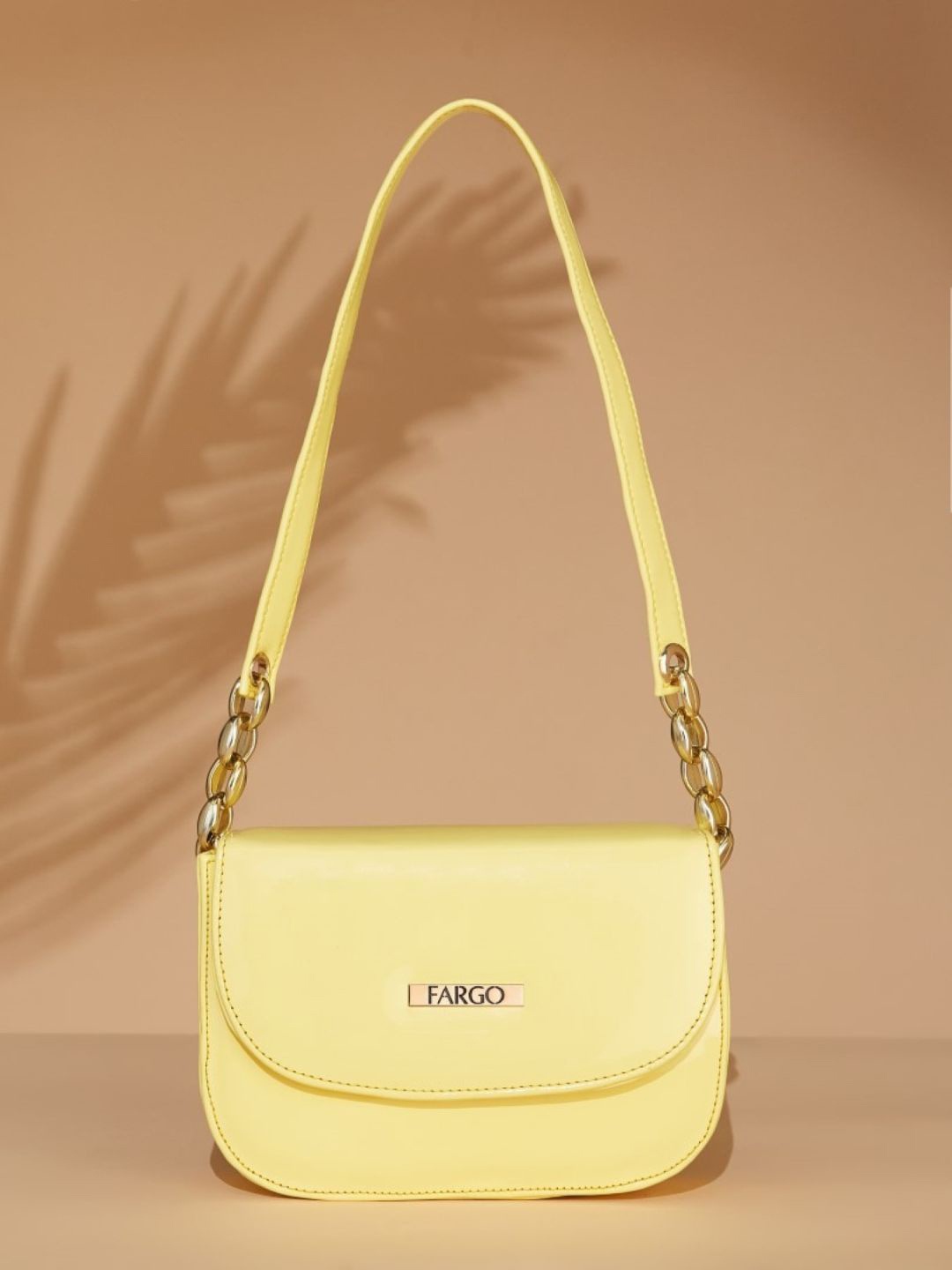 

FARGO PU Solid Sling Bag with Quilted, Yellow