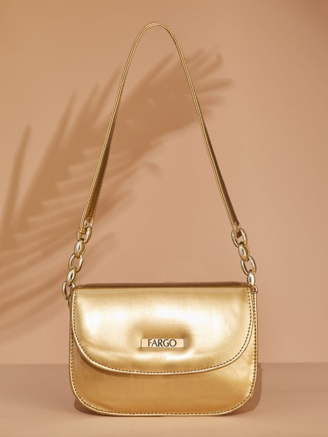 

FARGO PU Structured Sling Bag with Tasselled, Gold