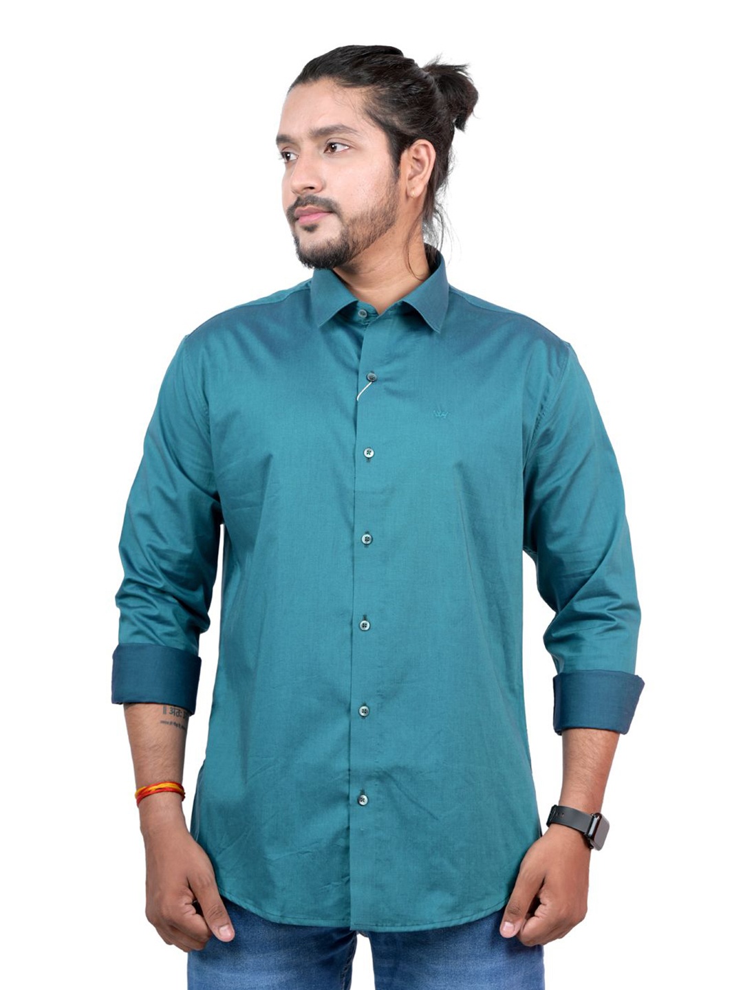 

WHITE HANGER Men Opaque Casual Shirt, Teal