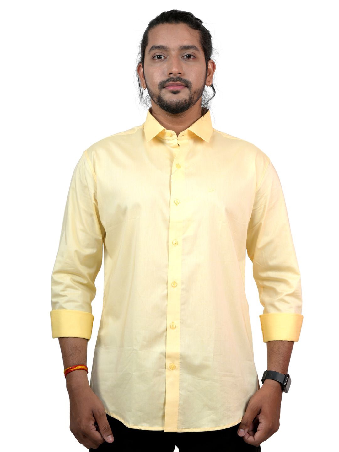 

WHITE HANGER Men Solid Opaque Regular Fit Casual Shirt, Yellow