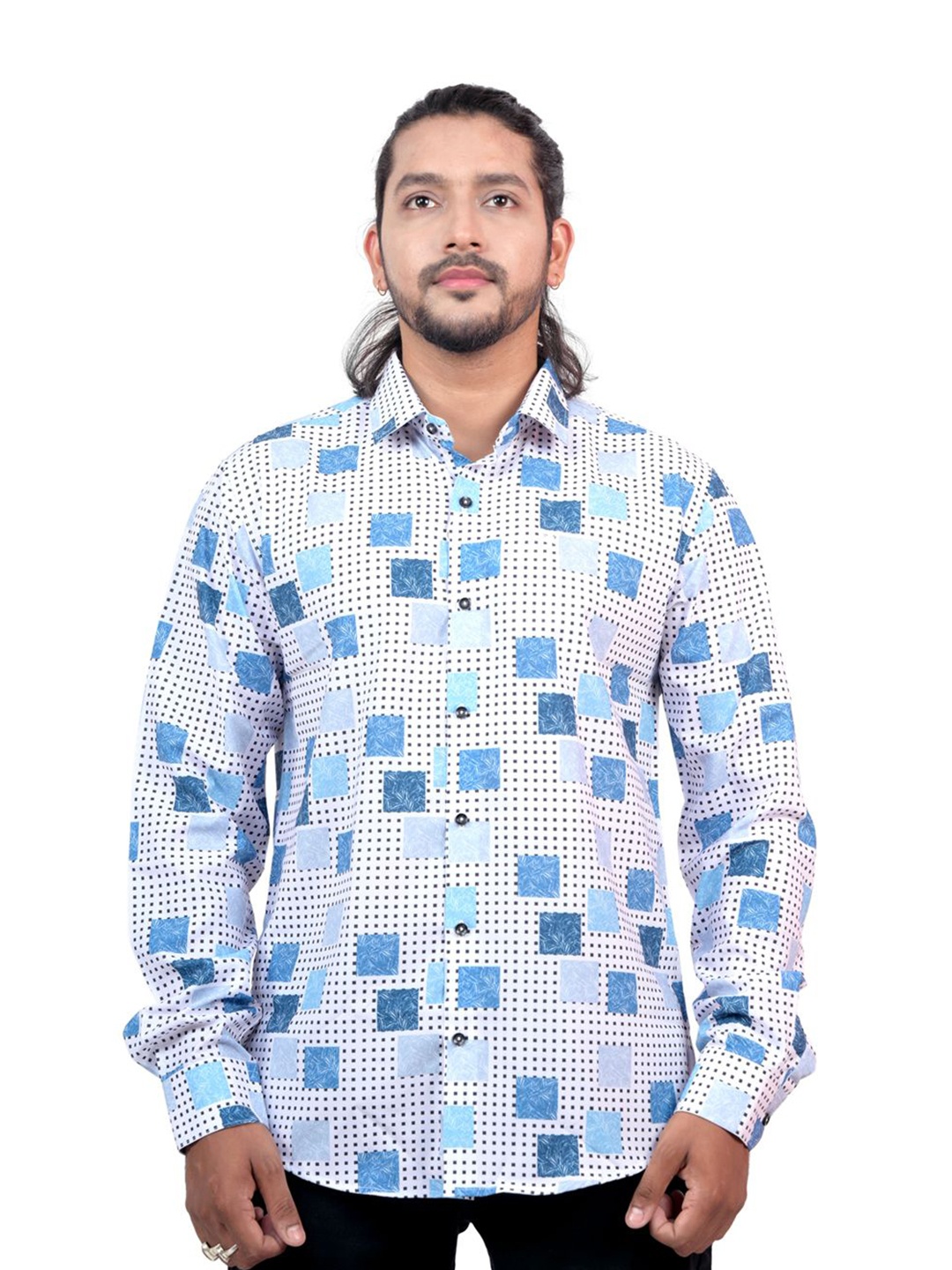 

WHITE HANGER Men Opaque Checked Casual Regular Fit Shirt